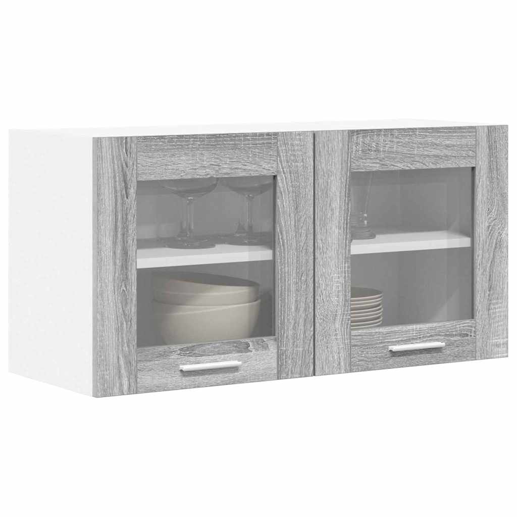 Hanging Cabinet Riga Grey Sonoma and White 80 x 31 x 40 cm